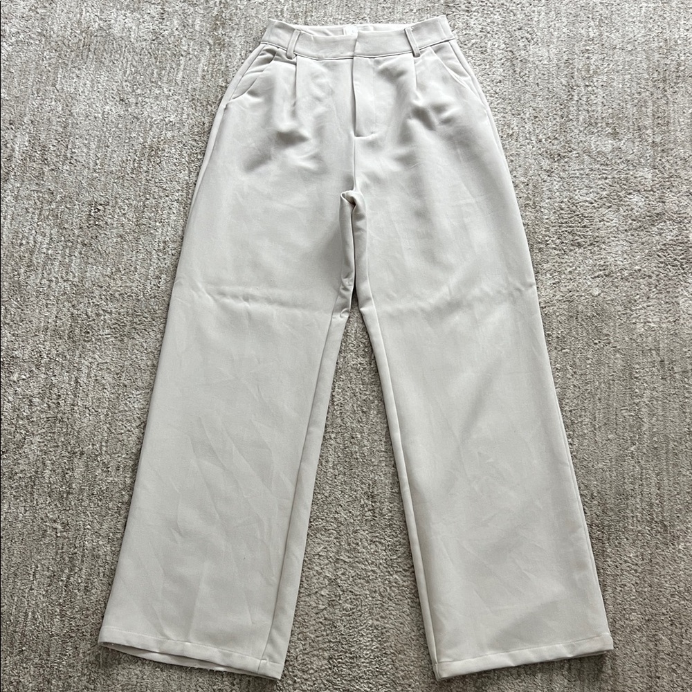 DISSH Cream Wide-Leg Trousers